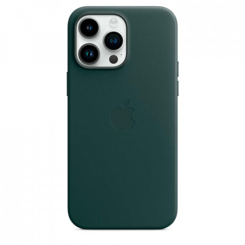 Шкіряний чохол Leather Case with MagSafe на iPhone 14 Pro Max Forest green